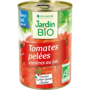1757410304514-safppviohnd.webp Tomates Pelées Bio 400g – JARDIN Bio | 100% Naturel et Délicieux