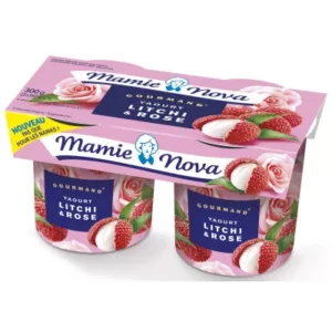 Yaourt aux fruits gourmand litchi et rose 2x150g - MAMIE NOVA