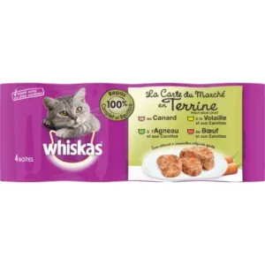1759945081661-kudijpjbcrm.webp Terrine pour chats aux 4 viandes 4x400g - WHISKAS