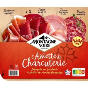 1759973771711-w9i8lgc4j6e.webp Assortiment de Charcuterie Jambon Sec, Coppa, Bacon et Rosette MONTAGNE NOIRE 180g