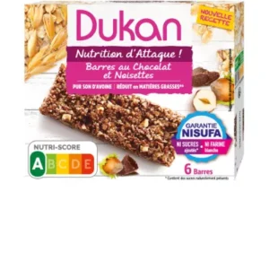 1766328623406-4ec6bf2e-a4c1-461f-97bf-758c515d1a43.webp Barres son d'avoine chocolat noisette sans sucres ajoutés 6x25g - DUKAN