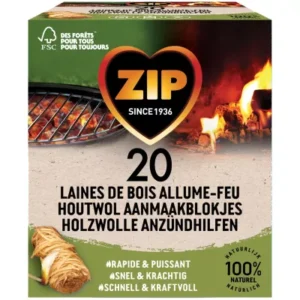 Allume-feux Laine De Bois Rapide et Puissant ZIP