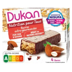 1766334871536-74eab6af-d5cb-4610-a8b5-ac7cabe97141.webp Barres Son Avoine Chocolat Sans Sucres Ajoutés 4x30g - Dukan