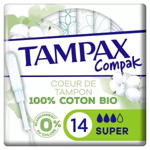 1766488426535-5929f4ab-42ea-4042-a66e-288a5a1919b5.webp Tampons avec Applicateur 100% Coton Bio Super Compak x14 - TAMPAX